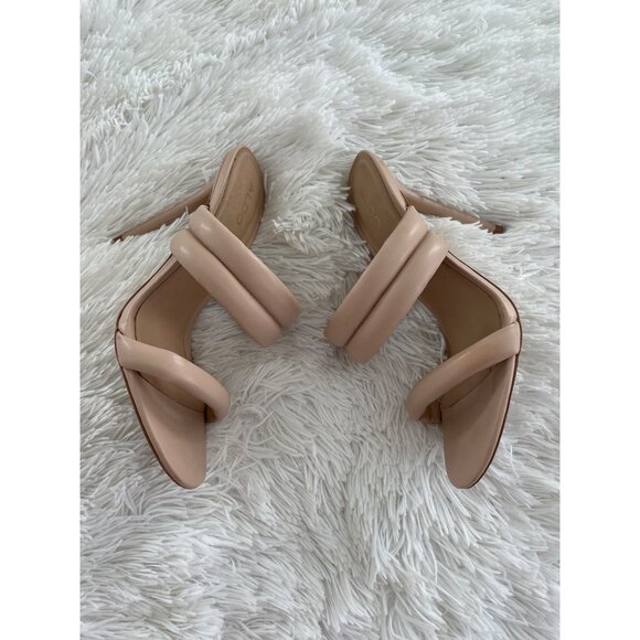 Aldo Nude Beige Heeled Sandals With Double Strap Design & Stiletto Heel Size 7 - Picture 3 of 9